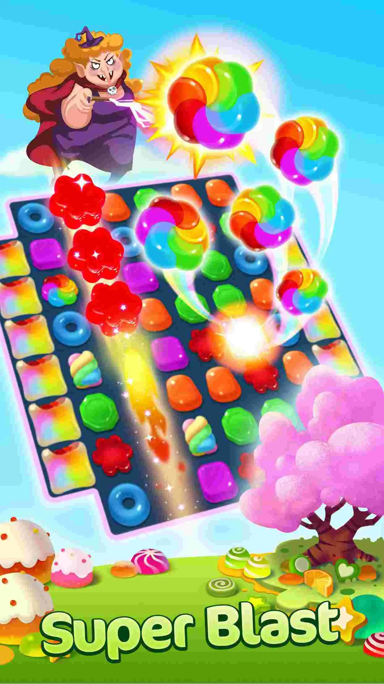 Ảnh 2 của Tải game Jellipop Match Mod APK 8.14.0.4 (Vô Hạn Tiền) Giao diện chơi Jellipop Match mod với nhiều viên kẹo