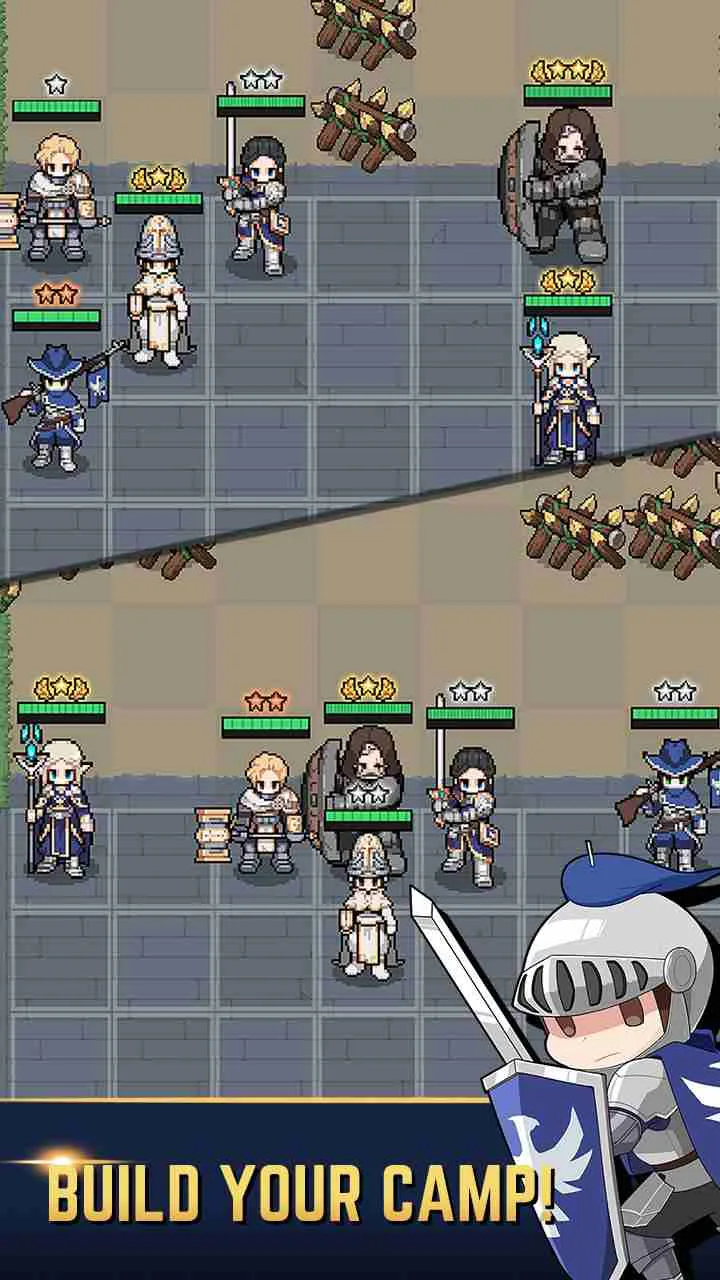 Ảnh 4 của Tải King God Castle Mod APK (Unlimited Money) V162.0.02 Bảng nâng cấp anh hùng và vật phẩm trong King God Castle Mod, yêu cầu hợp nhất các đơn vị cùng loại