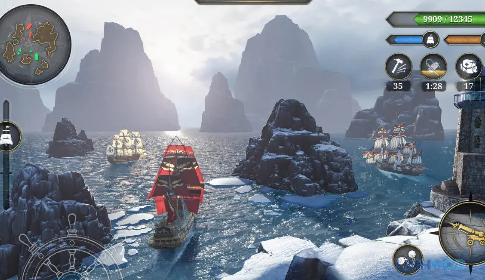 Ảnh 2 của Tải King of Sails Royal Navy Apk 0.9.539 cho Android iOs Một trận chiến khốc liệt trong King of Sails Royal Navy mod apk