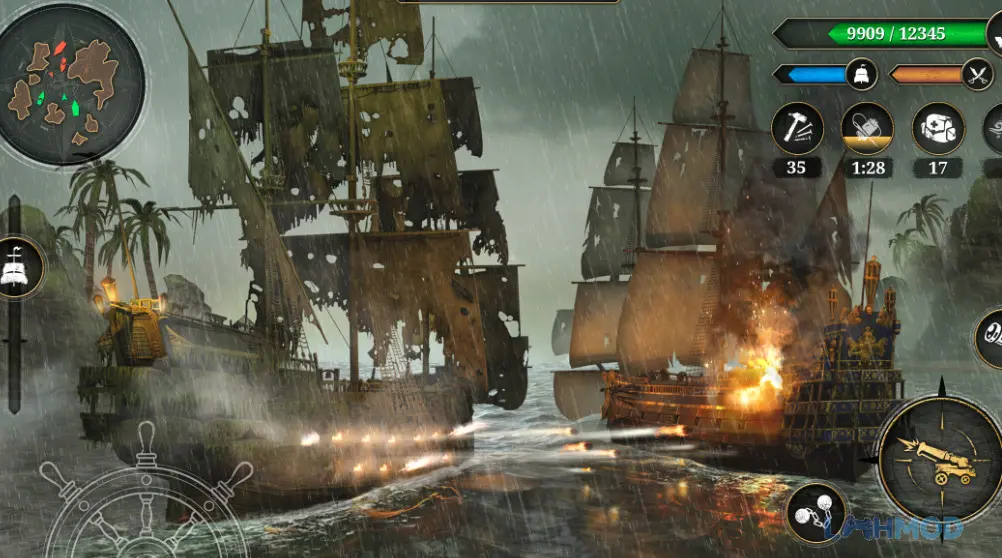 Ảnh 3 của Tải King of Sails Royal Navy Apk 0.9.539 cho Android iOs Hình ảnh thuyền trưởng đang điều khiển tàu trong King of Sails Royal Navy mod apk