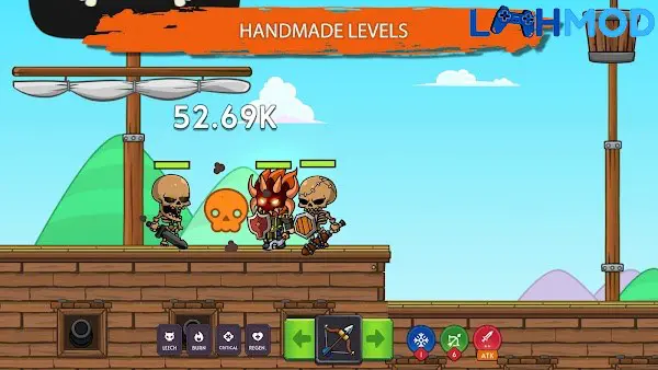 Ảnh 2 của Knight Hero Adventure MOD APK 1.7.3 (Mua sắm) Android Các loại vũ khí đa dạng của hiệp sĩ