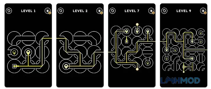 Ảnh 1 của Tải game Laser Bounce Puzzle Apk 2.7.0 cho Android iOs Giao diện game Laser Bounce Puzzle với các vật thể và tia laser