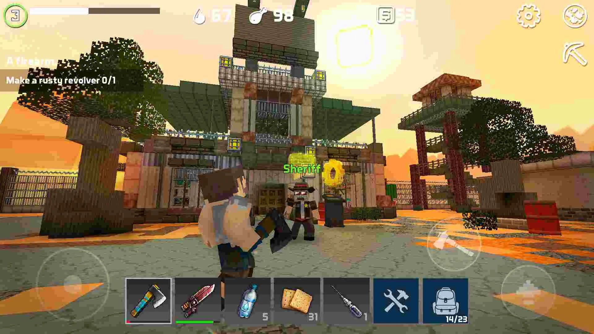 Ảnh 3 của Tải game LastCraft Survival Mod APK 1.10.4 (Vũ Khí, Đạn) Hệ thống vũ khí đa dạng trong LastCraft Survival Mod