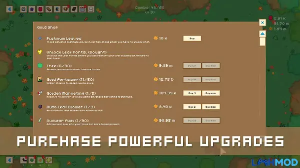 Ảnh 3 của Leaf Blower Revolution Idle Mod Apk 2.16.3 (Mod tiền) Khám phá các khu vực mới trong game thổi lá Leaf Blower Revolution Idle