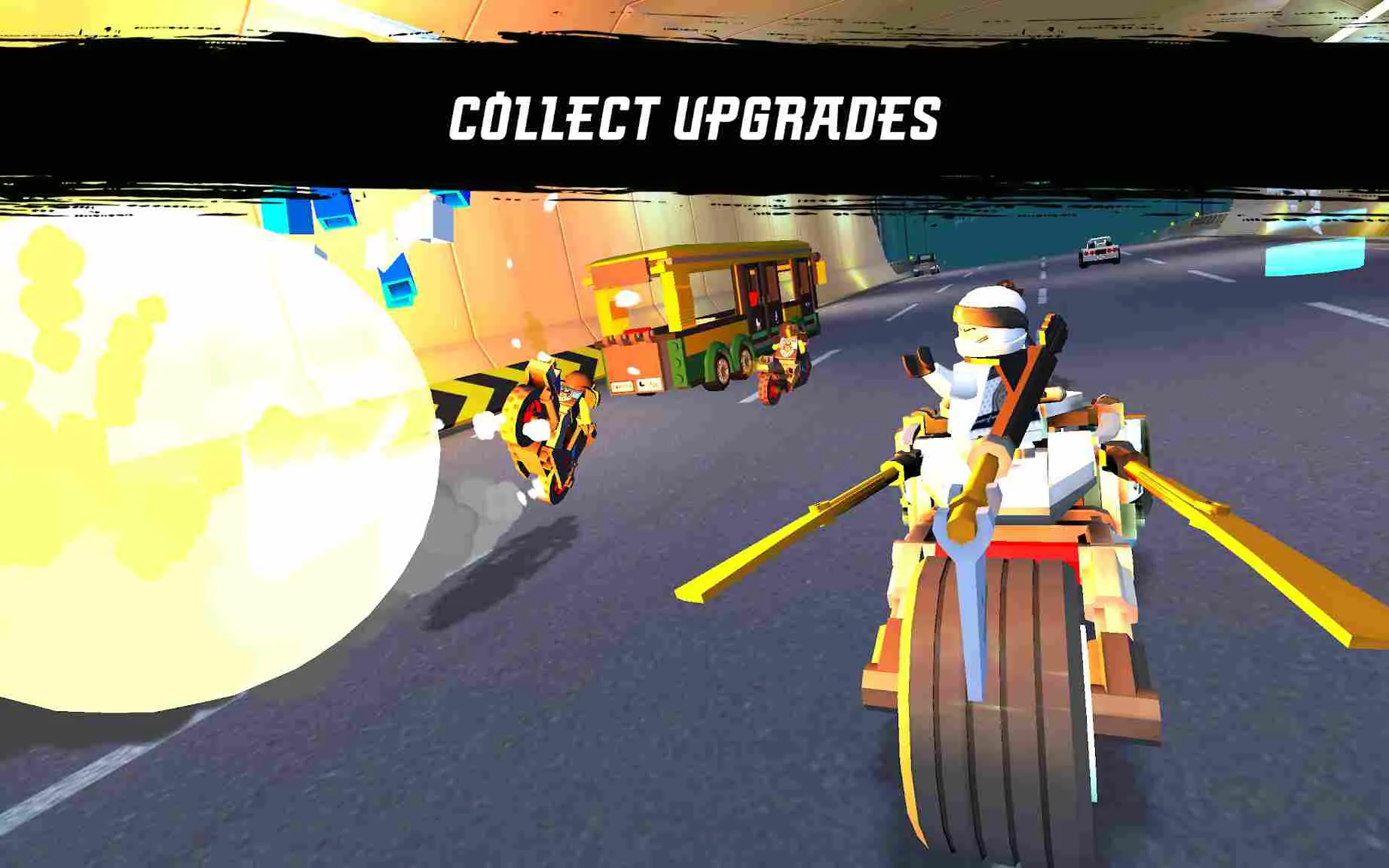 Ảnh 4 của Tải game LEGO NINJAGO: Ride Ninja Mod APK v20.5.430 (Mở Khoá Tất Cả) Ninja Zane tấn công đối thủ bằng vũ khí trong tay