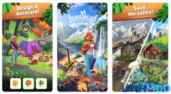 Ảnh 3 của Longleaf Valley MOD APK v1.22.40 (Vô hạn gem) Android iOS Giao diện game Longleaf Valley với các vật phẩm đang được hợp nhất