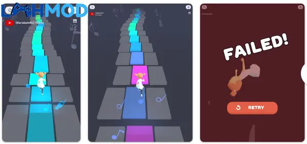 Ảnh 2 của Tải Melody Run APK v2.21.1 cho Android iOS Giao diện chọn bài hát và các tùy chọn trong Melody Run