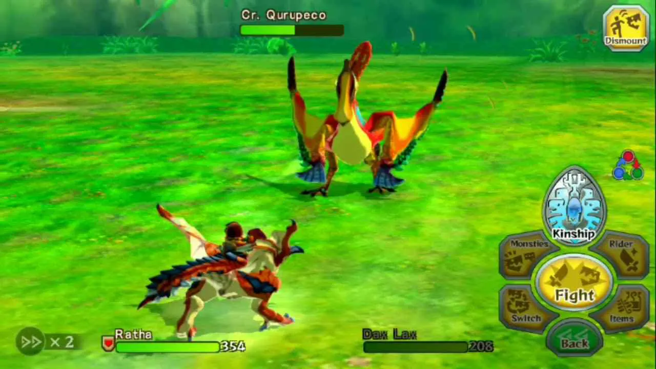 Ảnh 4 của Monster Hunter Stories Mod APK 1.0.4 (Menu, Vô Hạn Tiền, Max Level) Nhân vật cưỡi quái vật bay lượn trên bản đồ rộng lớn của Monster Hunter Stories