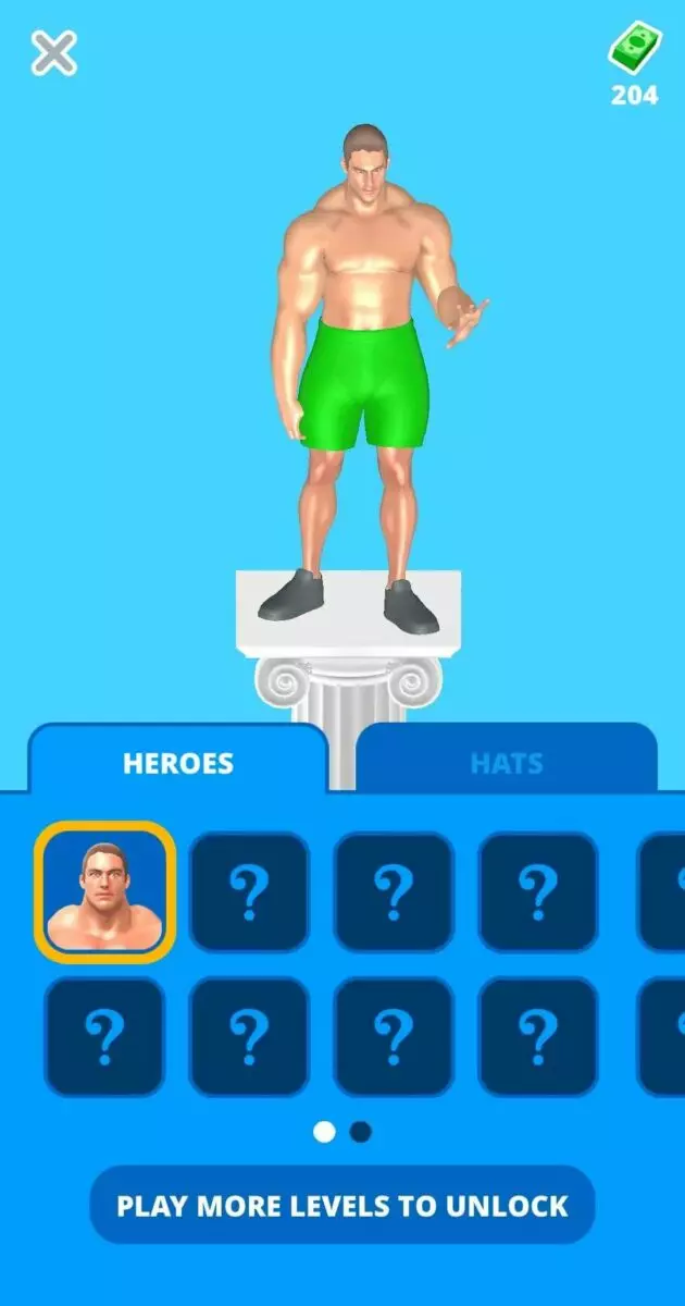 Ảnh 4 của Tải game Muscle Rush Mod APK 1.2.1 (Nâng cấp miễn phí) Một người đàn ông cơ bắp đang đập vỡ một bức tường trong trò chơi Muscle Rush