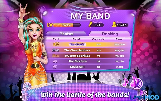 Ảnh 5 của Music Idol Mod Apk v1.1.9 (Mở khóa nội dung trả phí) Android, IOS Màn hình điện thoại hiển thị giao diện của game Music Idol
