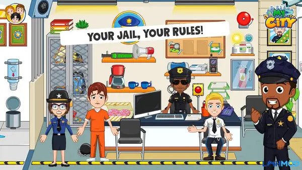 Ảnh 2 của Tải My City: Jail House Apk 2.0.0 cho Android, IOS Nhân vật hoạt hình vui nhộn trong môi trường 3D của My City: Jail House