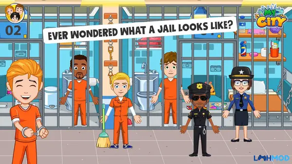 Ảnh 3 của Tải My City: Jail House Apk 2.0.0 cho Android, IOS Một cảnh trong My City: Jail House với các nhân vật đang tương tác