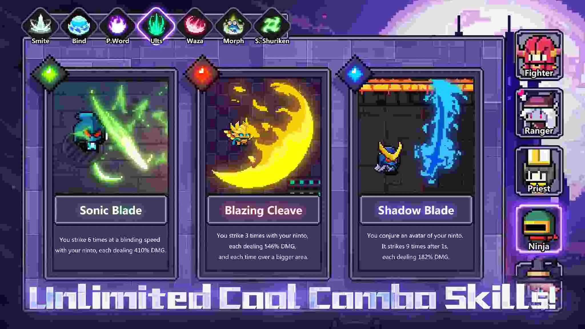 Ảnh 3 của Tải game My Heroes Mod APK 1.15 (Thiệt Hại Cao) Anh hùng sử dụng kỹ năng đặc biệt trong hầm ngục tối của My Heroes Mod