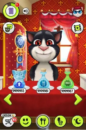 Ảnh 2 của Tải game My Talking Tom 2 Mod APK 8.4.1.5657 (Menu, Vô Hạn Tiền) Mèo Tom đáng yêu đang ngồi trong phòng khách được trang trí đẹp mắt