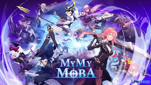 Ảnh 1 của Tải game MyMyMoba Apk 1.0.7 cho Android, IOS Cảnh một nhóm anh hùng anime sẵn sàng chiến đấu trong MyMyMoba