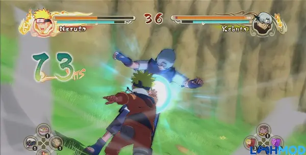 Ảnh 2 của Tải Naruto: Ultimate Storm Apk 1.55.69.16 cho Android, IOS Cảnh Naruto đang chiến đấu với hiệu ứng nhẫn thuật ấn tượng