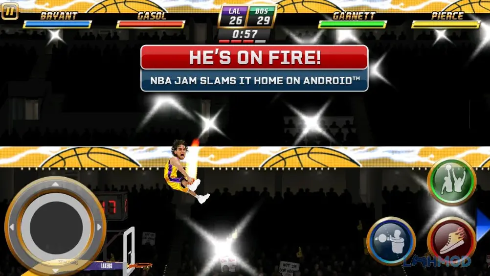 Ảnh 2 của Tải NBA JAM by EA SPORTS Apk 04.00.80 (Full Game) cho Android iOs Cảnh thi đấu úp rổ kịch tính trong NBA JAM