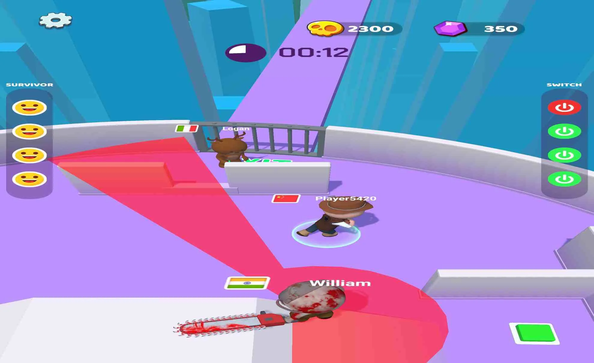 Ảnh 5 của No One Escape Mod APK 1.5.6 (Menu, Mở Khóa, Vô Hạn Tiền) Hình ảnh gameplay của No One Escape Mod, với nhân vật di chuyển trên bản đồ