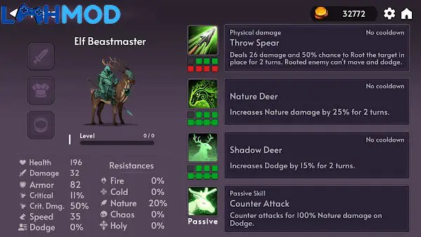 Ảnh 6 của Tải Not Enough Dungeons APK 0.4.5 cho Android iOS Màn hình giao diện trong Not Enough Dungeons, hiển thị bản đồ và các chỉ số