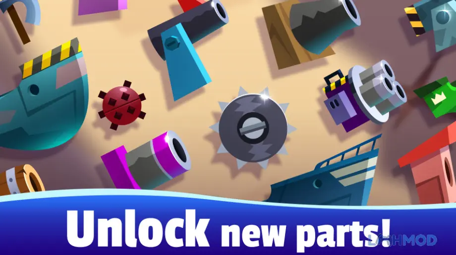 Ảnh 3 của Tải Oceans of Steel Mod Apk 1.10.0 (MOD Menu, Xu, Rương Free) cho Android iOs Một trận chiến kịch tính với nhiều mảnh vỡ và hiệu ứng cháy nổ trên biển