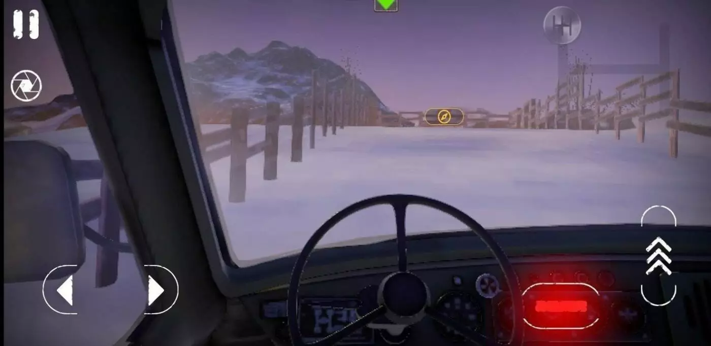 Ảnh 3 của Offroad Chronicles Mod APK 0.2237 (Menu, Mở Khóa, Vô Hạn Coins) Quang cảnh chân thực của xe tải khi lái trên đường tuyết