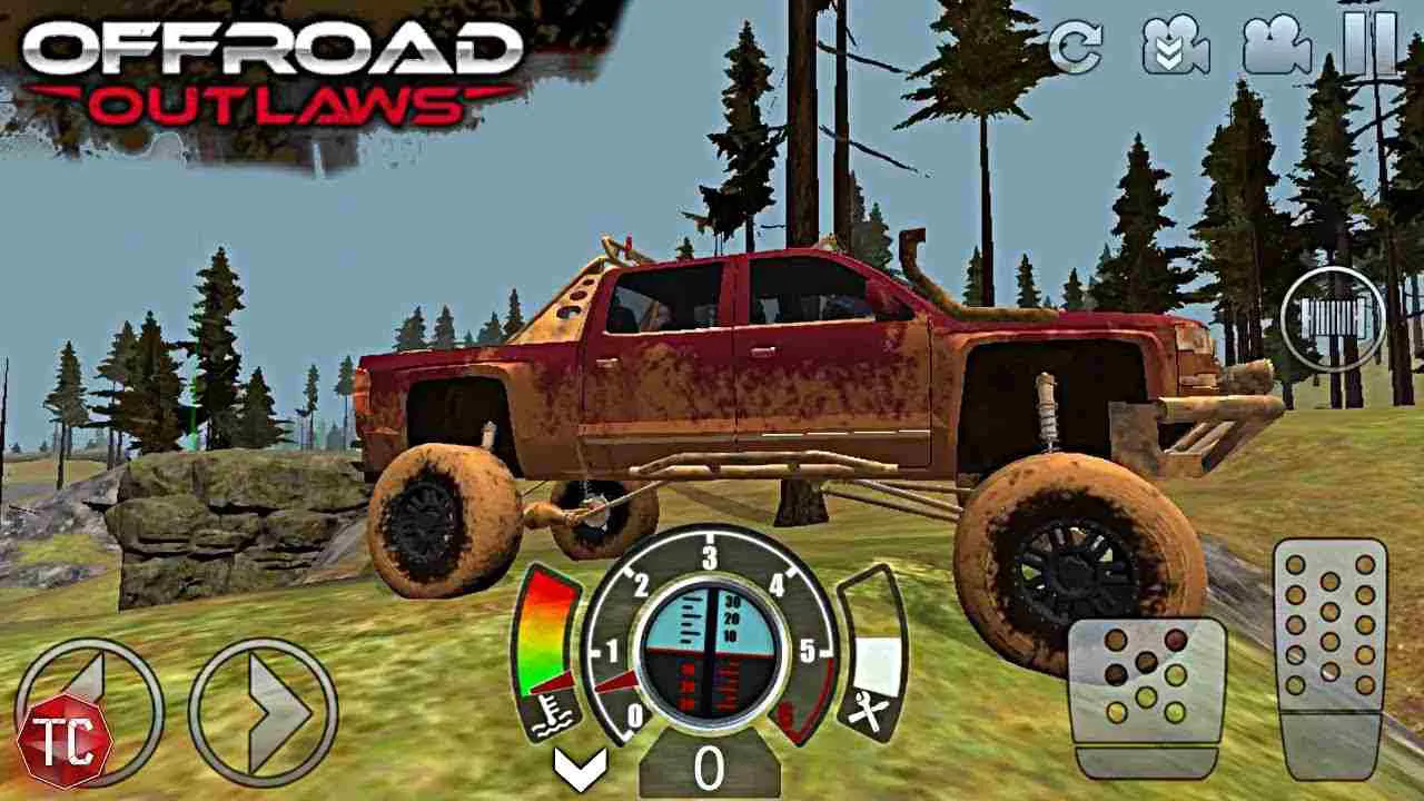 Ảnh 2 của Tải game Offroad Outlaws Mod APK v6.7.1 (Vô Hạn Tiền) Cảnh xe off-road đang vượt qua địa hình bùn lầy đầy thử thách