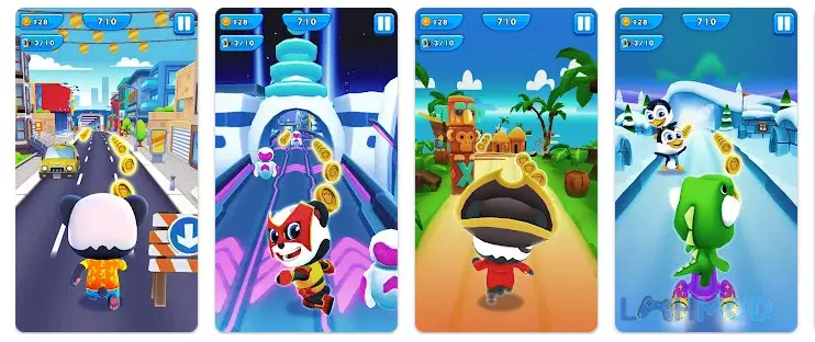 Ảnh 1 của Tải Panda Panda Runner Game Apk 1.9.2 cho Android iOs Chú gấu trúc Panda đang vượt qua các chướng ngại vật trong thành phố