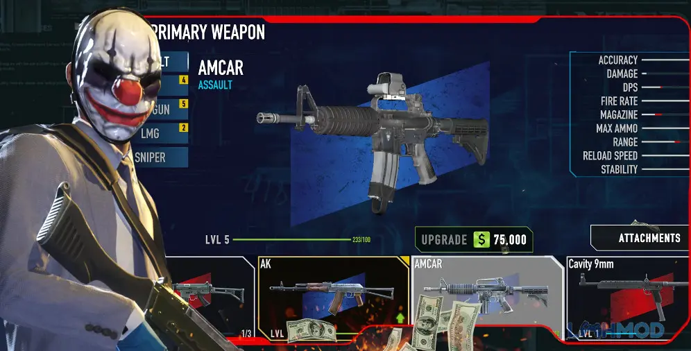 Ảnh 2 của Tải game PAYDAY Crime War Apk 181025.1907 cho Android iOs Giao diện chọn nhân vật trong PAYDAY Crime War với nhiều lựa chọn đa dạng và phong cách