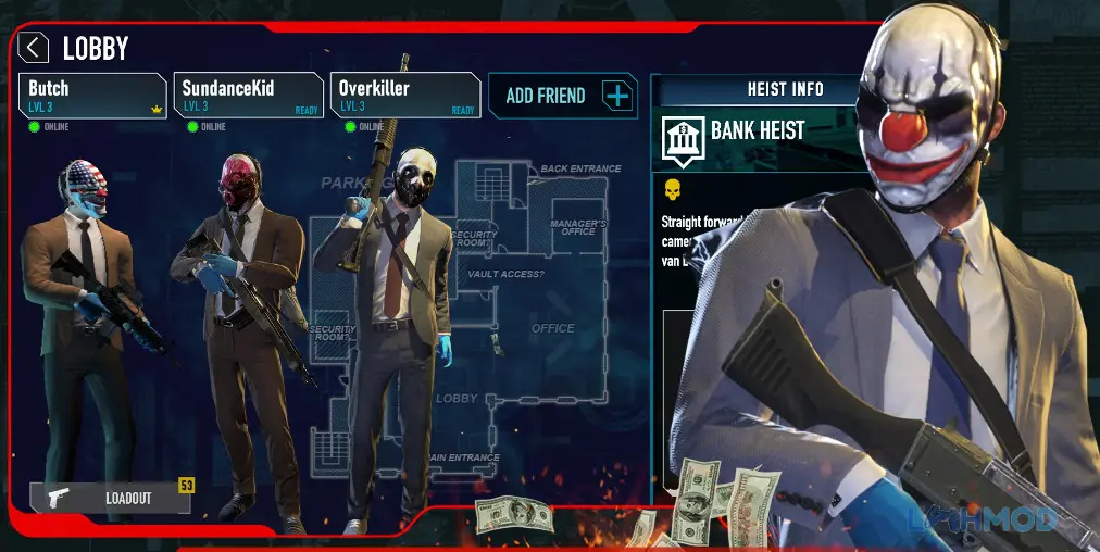 Ảnh 3 của Tải game PAYDAY Crime War Apk 181025.1907 cho Android iOs Người chơi PAYDAY Crime War đang tùy chỉnh vũ khí với nhiều phụ kiện khác nhau