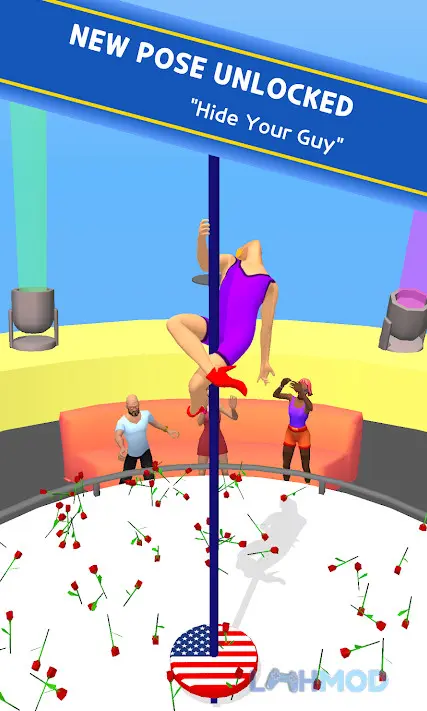 Ảnh 3 của Tải Pole Dance Mod Apk 1.1.1 (Vô Hạn Tiền) Android iOs Thử thách vượt chướng ngại vật trong game Pole Dance