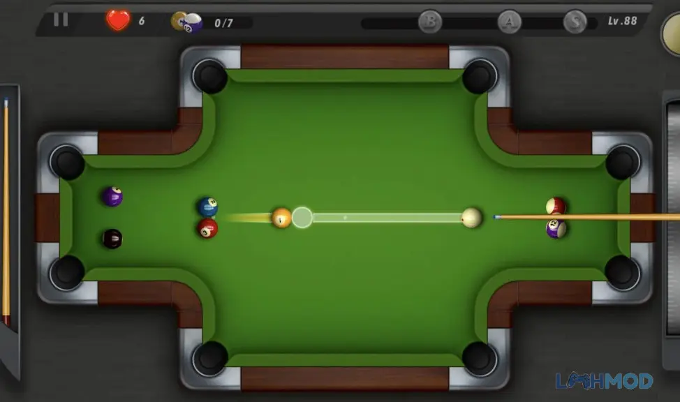 Ảnh 3 của Tải Pooking-Billiards City Mod Apk 3.0.47 (Long Line) cho Android iOs Giao diện điều khiển cảm ứng trong game Pooking-Billiards City