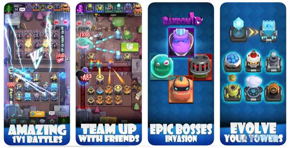 Ảnh 2 của Tải Random TD Apk 1.0.1.77 cho Android iOs Cảnh chơi game Random TD với các tháp phòng thủ