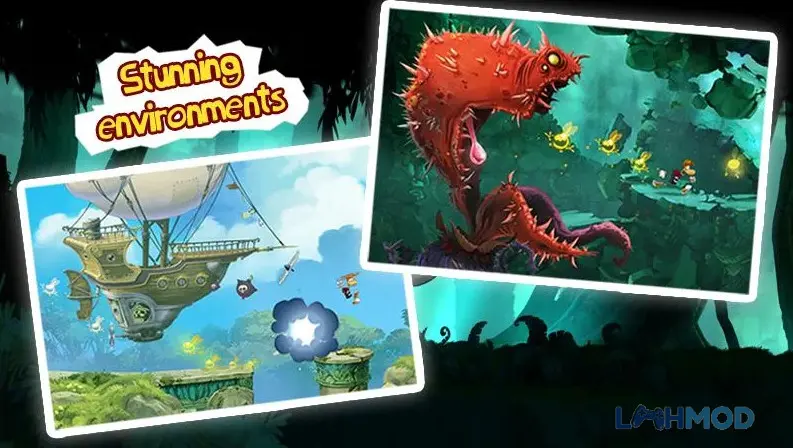 Ảnh 4 của Tải Rayman Jungle Run Apk 2.3.3 cho Android iOs Giao diện điều khiển cảm ứng mượt mà của Rayman Jungle Run