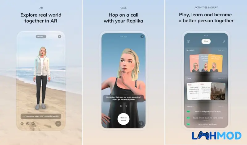 Ảnh 1 của Tải Replika Apk 9.10.0 (Mở khoá) cho Android iOS Màn hình giao diện trò chuyện của Replika AI