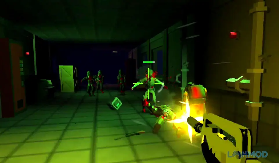 Ảnh 2 của Tải Rift Rapture Mod Apk 0.951 (Vô Hạn Tiền) cho Android iOs Cảnh chiến đấu trong Rift Rapture Mod với nhân vật bắn súng góc nhìn thứ nhất