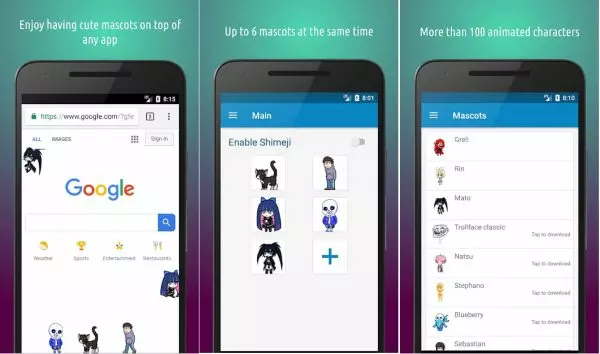 Ảnh 3 của Tải ứng dụng shimeji MOD APK 4.9 (Đã mở khóa đầy đủ, không có quảng cáo) cho Android iOs Các nhân vật Shimeji tương tác trên màn hình