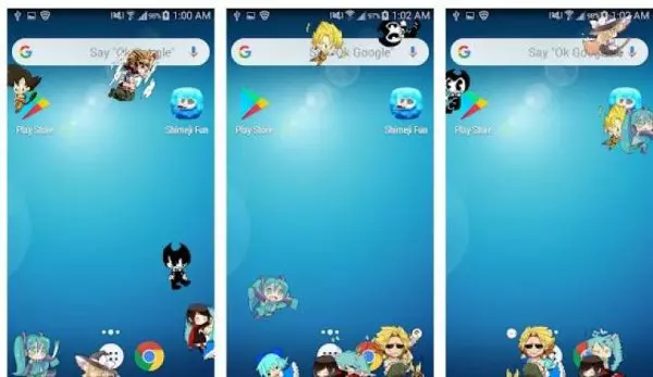 Ảnh 4 của Tải ứng dụng shimeji MOD APK 4.9 (Đã mở khóa đầy đủ, không có quảng cáo) cho Android iOs Một nhóm nhân vật Shimeji đáng yêu trên màn hình
