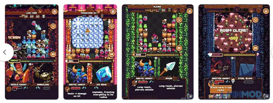 Ảnh 2 của Tải Shovel Knight Pocket Dungeon Apk 1.0.5998 cho Android iOs Các hiệp sĩ Shovel Knight cùng đồng đội trong màn hình lựa chọn nhân vật