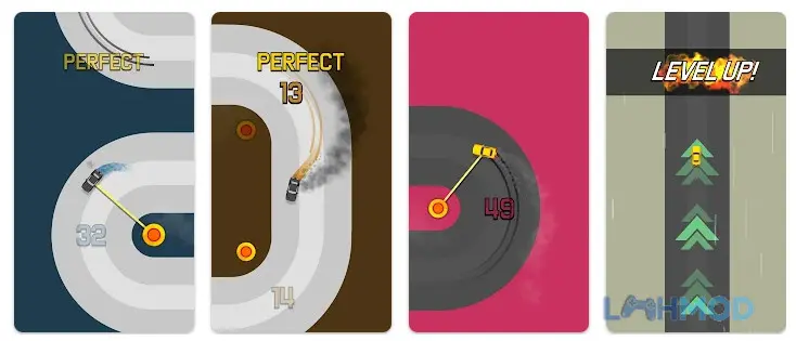 Ảnh 3 của Tải Sling Drift Mod Apk 3.8 (Vô hạn Kim Cương) cho Android iOs Màn hình kết thúc trò chơi với điểm số cao sau một cú drift