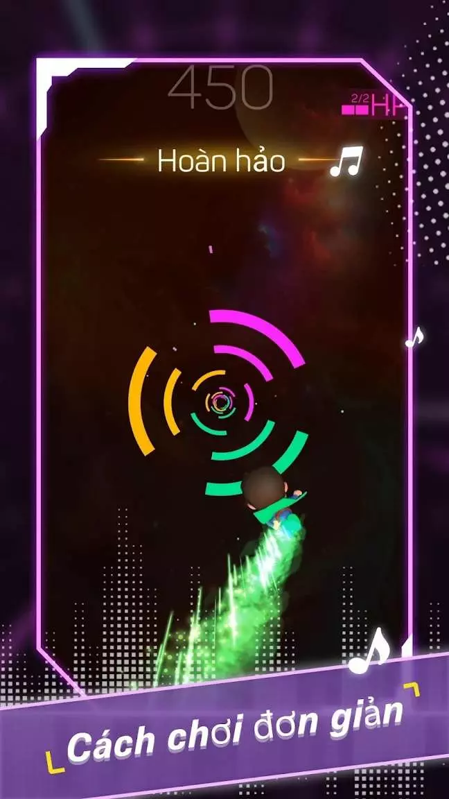 Ảnh 3 của Smash Colors 3D Mod APK v1.1.51 (Vô Hạn Tiền, Mở Khóa VIP) Người chơi điều khiển quả bóng va chạm vòng cung đồng màu trong không gian game