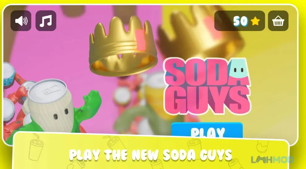 Ảnh 2 của Tải Soda guys Apk 3.0 cho Android iOs Cảnh game Soda Guys với các nhân vật chai nước đang vượt chướng ngại vật