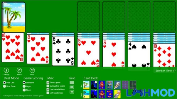 Ảnh 2 của Tải Solitaire: Decked Out MOD APK 1.5.6 (Unlimited Money) Giao diện Solitaire: Decked Out khi đang chơi