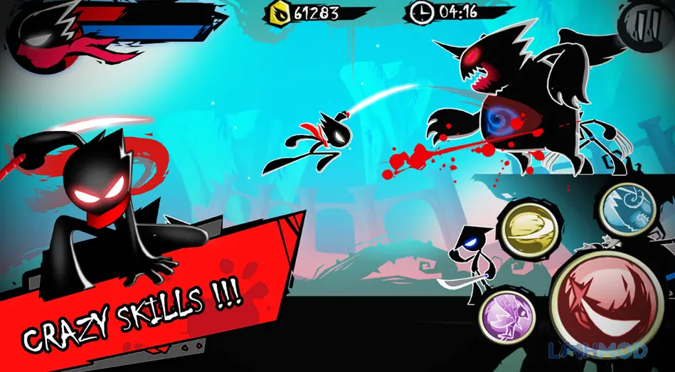 Ảnh 1 của Tải Stickman Revenge 2 Mod Apk 1.1.8 (Mở khóa) cho Android iOs Người que trong tư thế sẵn sàng chiến đấu