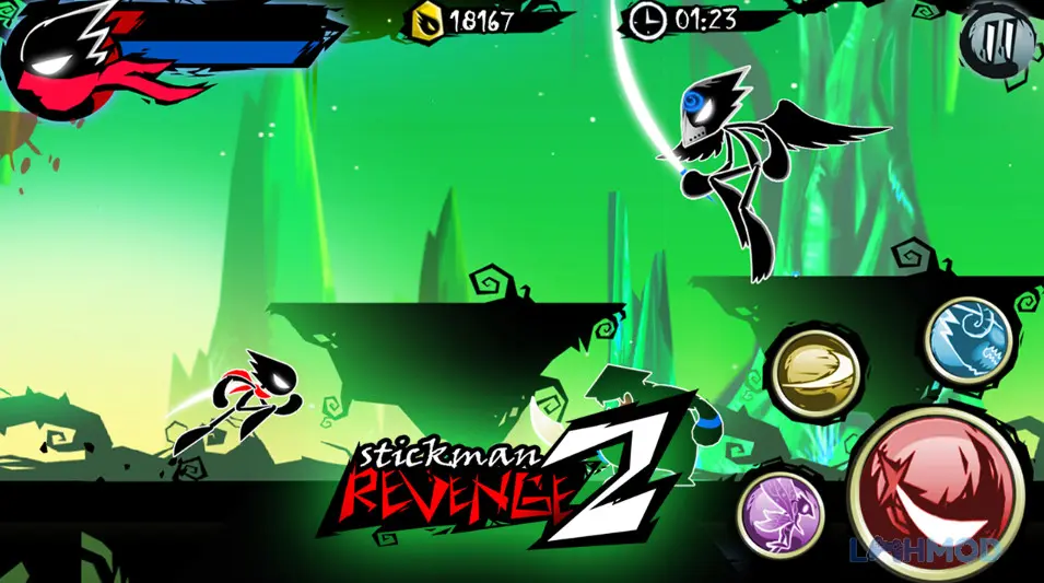 Ảnh 2 của Tải Stickman Revenge 2 Mod Apk 1.1.8 (Mở khóa) cho Android iOs Cảnh chiến đấu hoành tráng với người que sử dụng kỹ năng