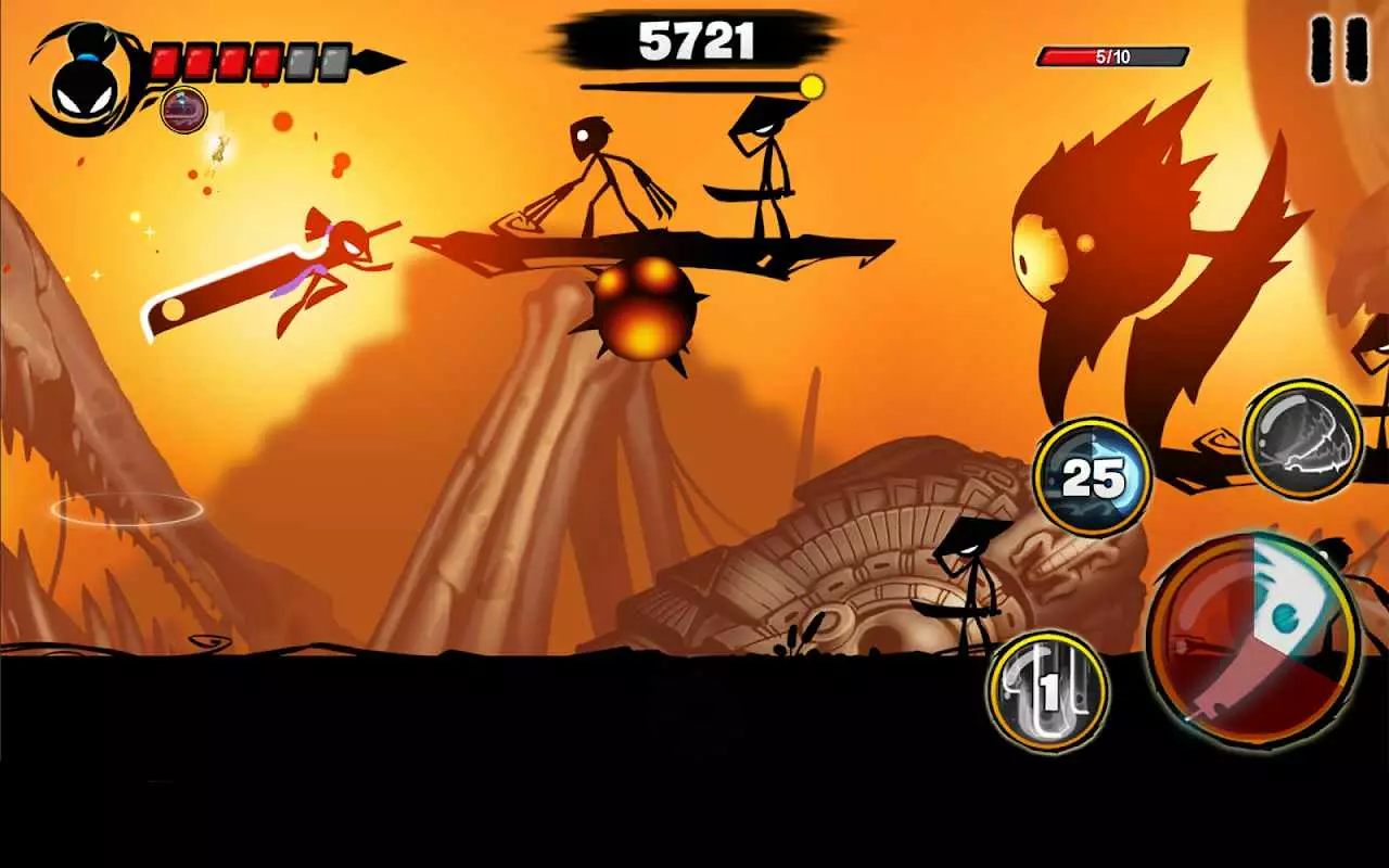 Ảnh 2 của Stickman Revenge 3 MOD APK 1.6.2 (Mua Sắm Miễn Phí) Cảnh chiến đấu kịch tính trong Stickman Revenge 3