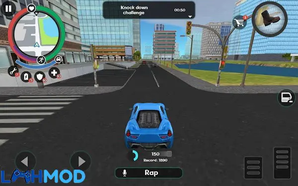 Ảnh 3 của Stickman Rope Hero 2 MOD APK 3.2.2 (Mod Tiền) Android Stickman anh hùng đang giao chiến với kẻ thù trong một con hẻm thành phố