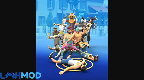 Ảnh 4 của Tải Street Diver APK 1.86 cho Android iOS Alt text mô tả cảnh nhân vật đang thực hiện cú nhảy và lượn trên không với tòa nhà chọc trời ở phía sau