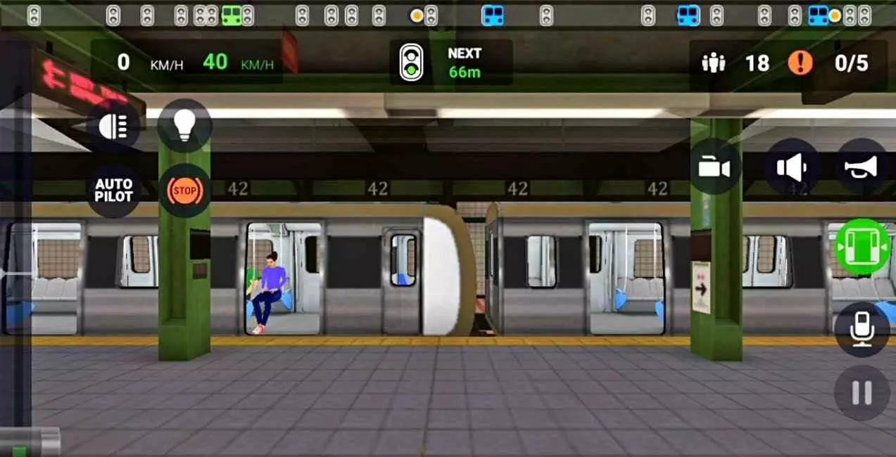 Ảnh 3 của Tải game Subway Simulator 3D Mod APK 3.9.2 (Vô Hạn Tiền, Mở khóa) Hành khách lên xuống tàu tại ga trong Subway Simulator 3D