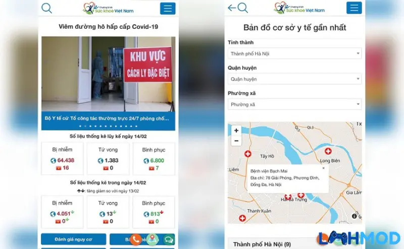 Ảnh 3 của Tải Sức khỏe Việt Nam Apk 1.0.5 cho Android Thống kê tình hình dịch bệnh theo ngày trong ứng dụng Sức khỏe Việt Nam