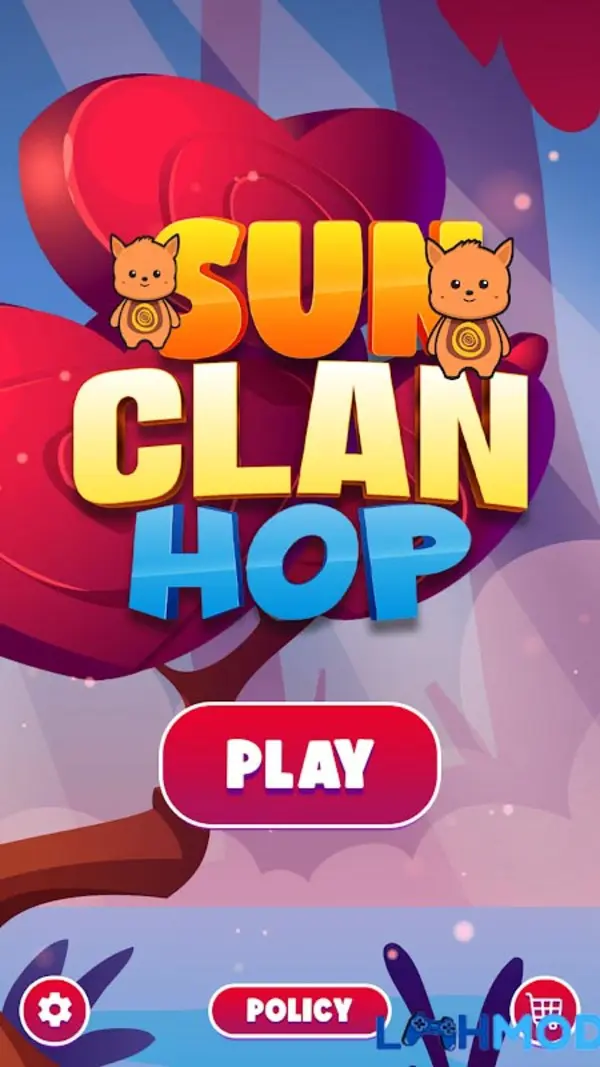 Ảnh 2 của Tải Sun Clan Hop Game Apk 1.0.6 cho Android, IOS Cảnh gameplay Sun Clan Hop Game với chú mèo nhảy trên các viên gạch